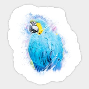 Parrot Bird Animal Wildlife Jungle Forest Nature Watercolor Sticker